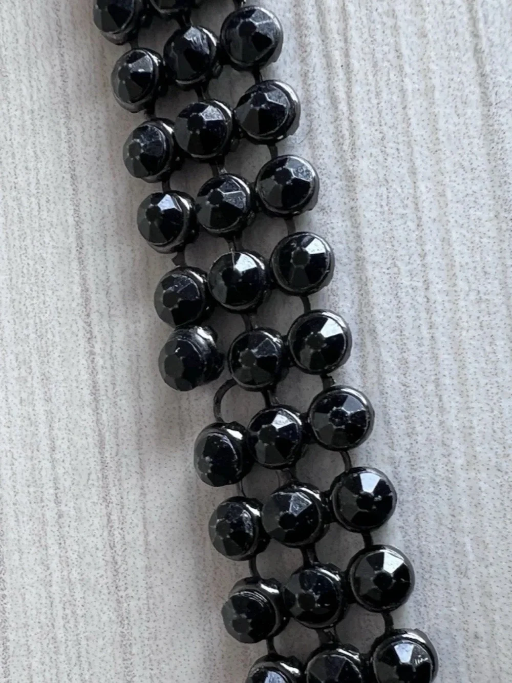 Vintage Black Rhinestone Belt Multi-Row Crystal Chain Waist Jewelry